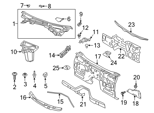 2020 Alfa Romeo Stelvio Cowl Clip-Hood Diagram for 68073364AA