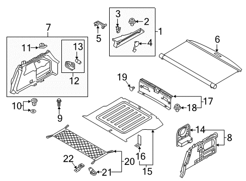 2021 Hyundai Ioniq Interior Trim - Rear Body Trim Assembly-Luggage Side RH Diagram for 85740-G2350-T9Y
