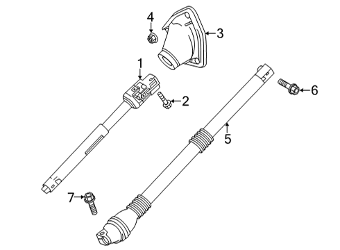 2022 Chevrolet Silverado 3500 HD Lower Steering Column Intermed Shaft Diagram for 84488136