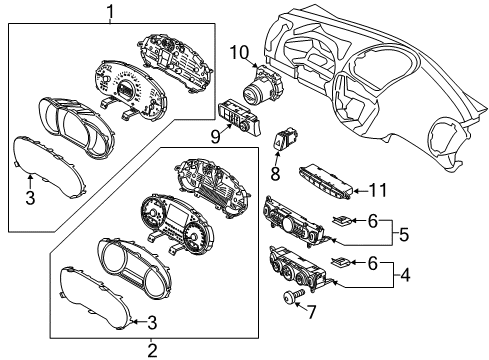 2016 Kia Soul Switches Cluster Assembly-Instrument Diagram for 94006B2510