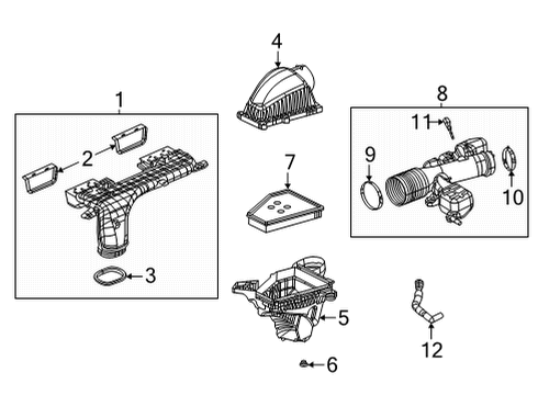 2021 Jeep Grand Cherokee L Filters CLAMP-AIR CLEANER DUCT Diagram for 6513239AA