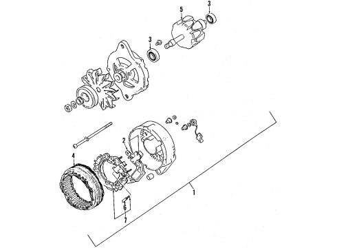 1985 Isuzu Impulse Alternator Bearing, Rotor Diagram for 8-94406-981-0