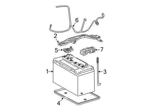 2007 Toyota 4Runner Battery Positive Cable Diagram for 82122-3D190