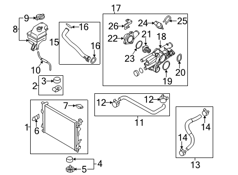 2014 Kia Optima Powertrain Control Case-Thermostat Diagram for 25620-2G500