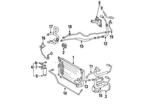 1994 Lexus LS400 A/C Condenser, Compressor & Lines Clutch Assembly, Magnet Diagram for 88410-50040