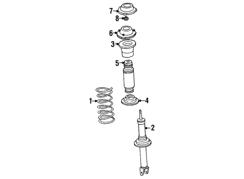 1997 Lexus GS300 Struts & Suspension Components - Rear ABSORBER Assembly, Shock Diagram for 48530-80183