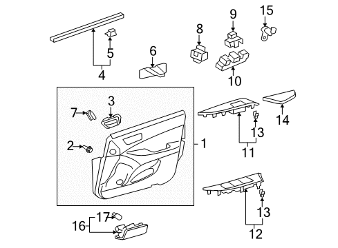 2007 Lexus ES350 Front Door Switch Assy, Door Control Diagram for 84930-33110