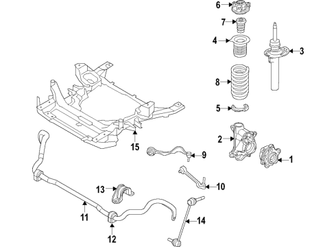 2019 BMW X4 Front Suspension Components, Lower Control Arm, Ride Control, Stabilizer Bar Stabilizer Support Diagram for 31356865704