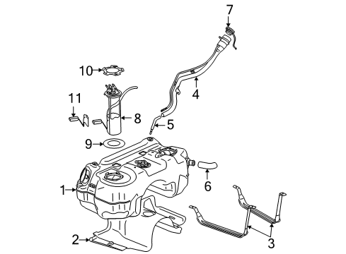 2003 Saturn Vue Fuel Supply Pedal Travel Sensor Diagram for 22698673