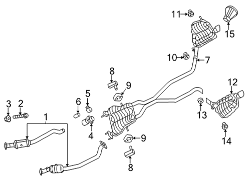 2021 Dodge Durango Exhaust Components EXHAUST Diagram for 68503240AA