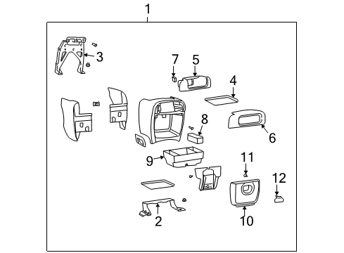 2003 Pontiac Montana Center Console Bezel Asm, Front Floor Console Accessory Power Front Receptacle *Ebony Diagram for 88892930