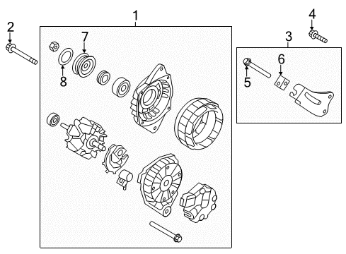 2014 Kia Soul Alternator Brace Assembly-Alternator Diagram for 37460-2E010