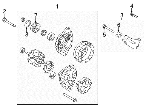 2014 Kia Soul Alternator Brace Assembly-Alternator Diagram for 374602E010