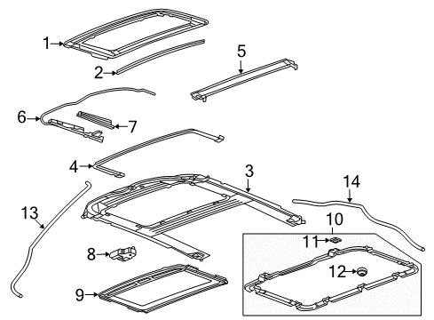 2015 Chevrolet Cruze Sunroof Magnet Diagram for 95040811