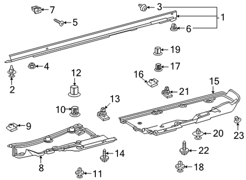 2022 Toyota Highlander Exterior Trim - Pillars Seal, Engine Under Cover Diagram for 51455-0E020