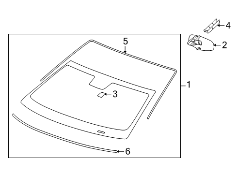 2010 Chevrolet Camaro Windshield Glass, Reveal Moldings Cover, Inside Rear View Mirror Wiring Harness Diagram for 20925556