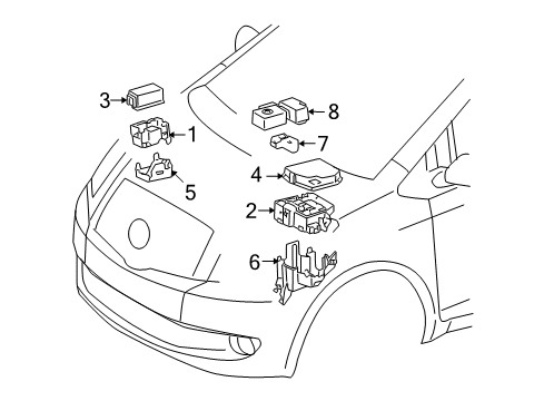 2012 Scion xD Fuse & Relay Lower Cover Diagram for 82663-52060