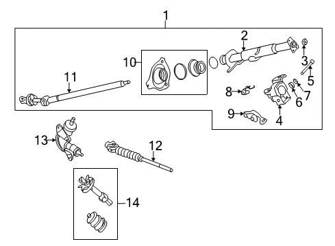 2000 Infiniti QX4 Steering Column & Wheel, Steering Gear & Linkage Shaft Steer Column Diagram for 48820-4W915