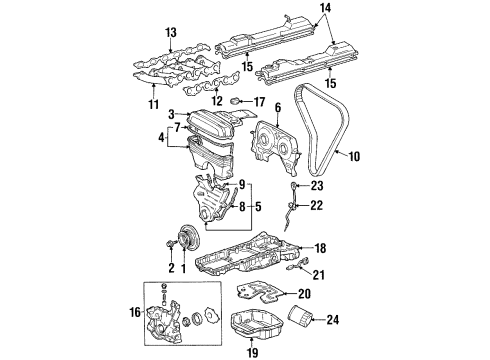 1992 Lexus SC300 Filters Crankshaft Pulley Bolt Diagram for 90119-18002