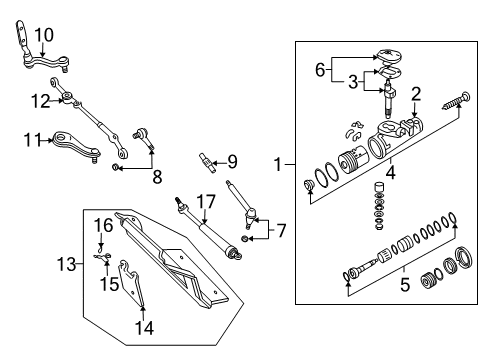 2003 Chevrolet Blazer Steering Column & Wheel, Steering Gear & Linkage Rod Kit, Steering Linkage Relay Diagram for 26038989