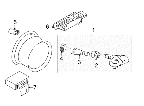 2012 Infiniti QX56 Tire Pressure Monitoring Tire Pressure Controller Assembly Diagram for 40720-1LA0A