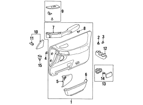 1999 Toyota Avalon Front Door Armrest Assy, Front, RH Diagram for 74210-AC030-E0