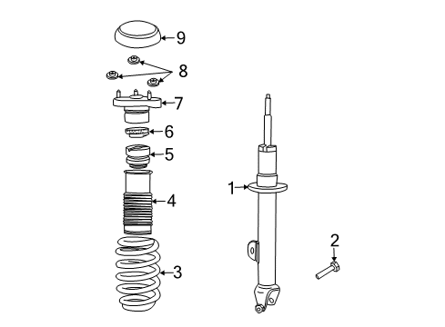 2008 Dodge Magnum Struts & Components - Front Shock-Suspension Diagram for 4782733AD