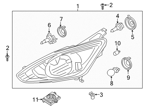 2017 Ford C-Max Bulbs Signal Lamp Bulb Cap Diagram for HM5Z-13K046-A