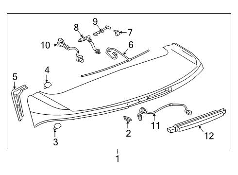 2020 Cadillac XT6 Rear Spoiler Washer Nozzle Diagram for 84379950