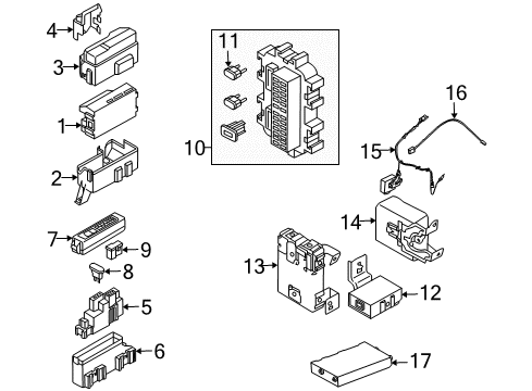 2004 Nissan Murano Tire Pressure Monitoring Connector Assy-Fusible Link Diagram for 24370-C9900