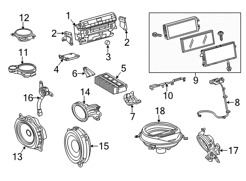 2015 Lexus LS460 Navigation System Amplifier Assy, Stereo Component Diagram for 86280-0W870