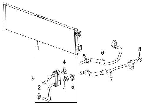 2019 Chevrolet Volt Oil Cooler Oil Inlet Tube Diagram for 84521631