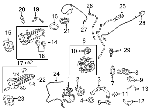2022 Ford F-250 Super Duty Emission Components Upper Oxygen Sensor Diagram for LC3Z-9F472-C
