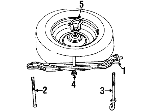 1992 Ford F-350 Carrier & Components - Spare Tire Mount Bolt Diagram for E2TZ-1408-C