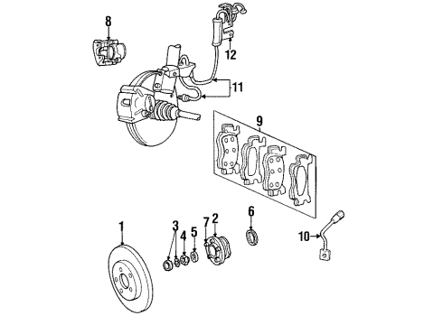 1996 Dodge Grand Caravan Anti-Lock Brakes Sensor-Rear Wheel-Lt Diagram for 4721043