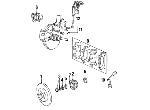 2000 Dodge Grand Caravan Front Brakes Stud Diagram for 6503288