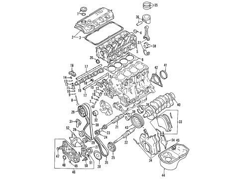 1996 Mitsubishi Galant Engine Parts, Mounts, Cylinder Head & Valves, Camshaft & Timing, Oil Pan, Oil Pump, Balance Shafts, Crankshaft & Bearings, Pistons, Rings & Bearings RETAINER-Valve Spring RETAINER Diagram for MD151369
