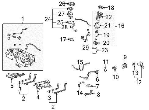 2006 Lexus GS430 Fuel Supply Hose, Fuel Tank To Filler Pipe Diagram for 77213-30220