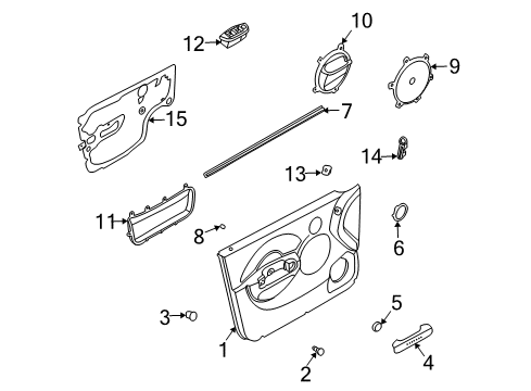 2004 Chevrolet Aveo Front Door Cover Asm, Power Window Switch Opening Diagram for 96396300