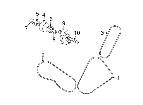 2004 Hyundai Tiburon Belts & Pulleys Serpentine Belt Diagram for 25212-37112