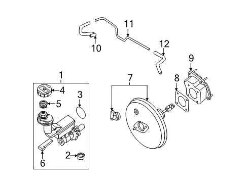 2008 Nissan Rogue Hydraulic System Booster Assy-Brake Diagram for D7210-JG20A