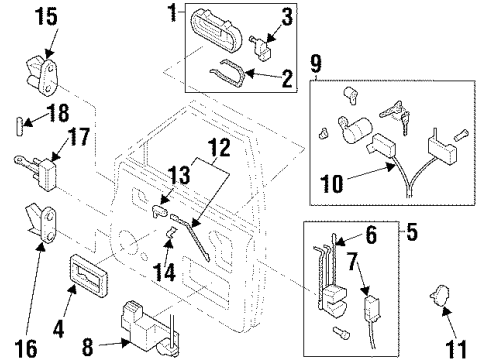 1999 Acura SLX Door & Components Switch Assembly, Right Front Door Lockcylinder Diagram for 8-97810-871-0