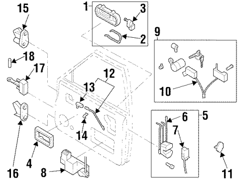 1999 Acura SLX Door & Components Handle, Right Front Door (Outer) (Cream White/Lt Silver Metallic) Diagram for 8-97817-271-0