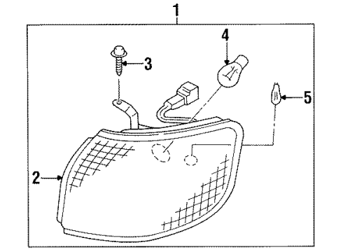 1998 Infiniti I30 Bulbs Lamp Assembly-Front COMBI LH Diagram for 26125-2L925