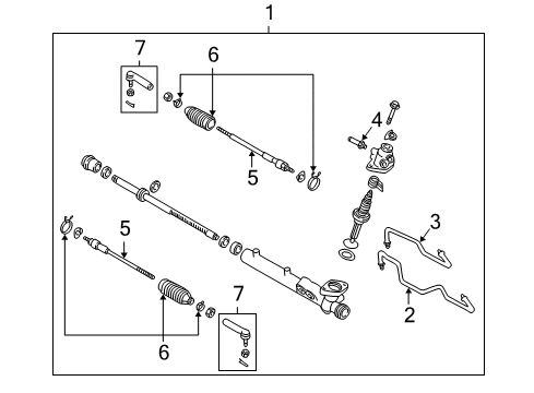 2005 Nissan Quest Steering Column & Wheel, Steering Gear & Linkage Boot Kit-Power Steering Gear Diagram for 48204-CK025