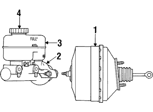 1998 Dodge Viper Hydraulic System Brake Mastr Cylinder Diagram for 4642548