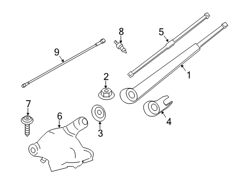 2017 BMW X3 Wiper & Washer Components Windshield Wiper Arm Diagram for 61627213242