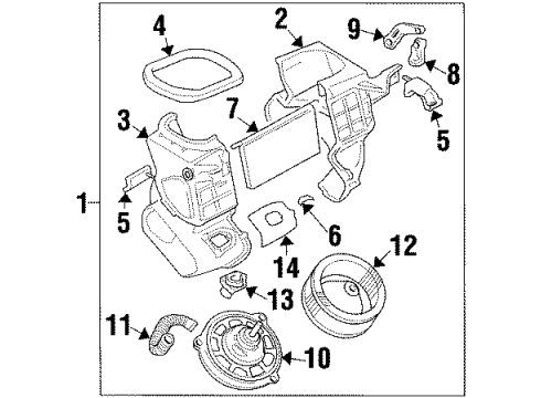 2000 Chevrolet Metro Blower Motor & Fan Motor Asm, Blower (On Esn) Diagram for 91173548