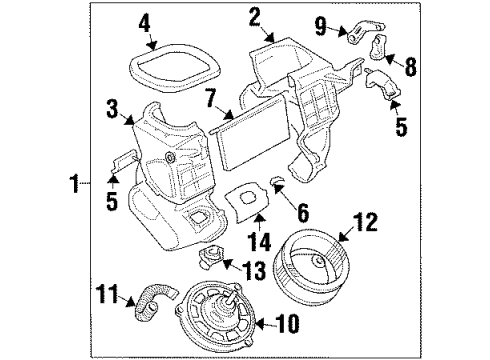 2000 Chevrolet Metro Blower Motor & Fan Valve, Heater Air Bleed Diagram for 96060888