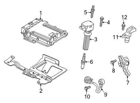 2015 Ford Taurus Ignition System Mount Bracket Diagram for DA8Z-12A659-B